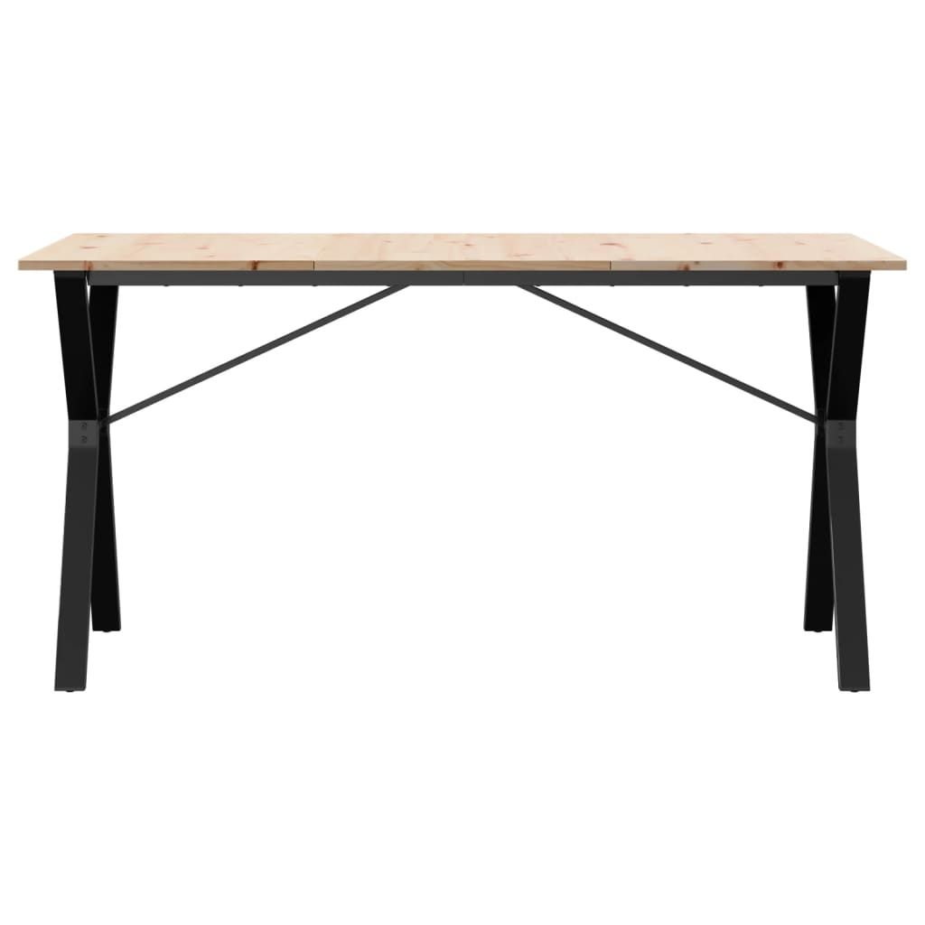 Dining table Y-frame 160x80x75 cm solid pine and steel
