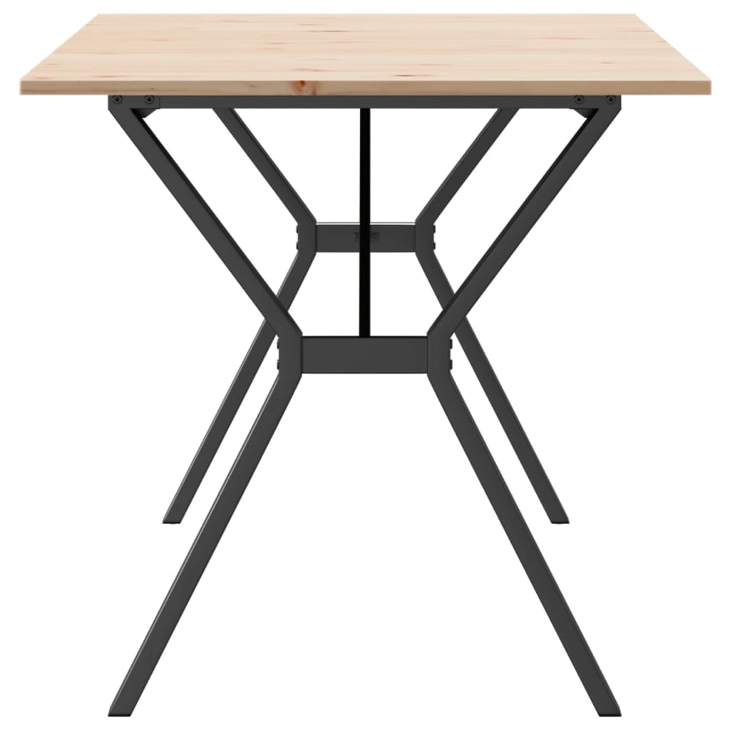 Dining table Y-frame 160x80x75 cm solid pine and steel