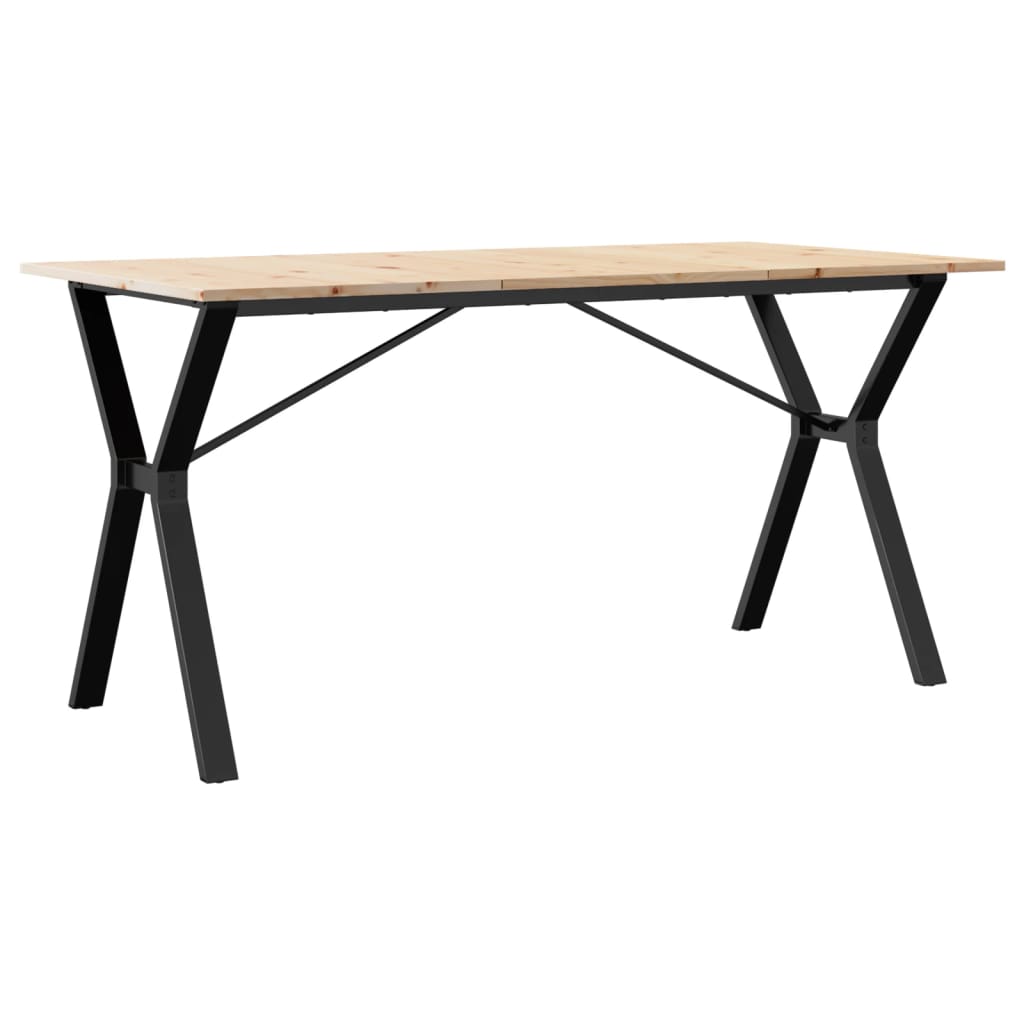 Dining table Y-frame 160x80x75 cm solid pine and steel