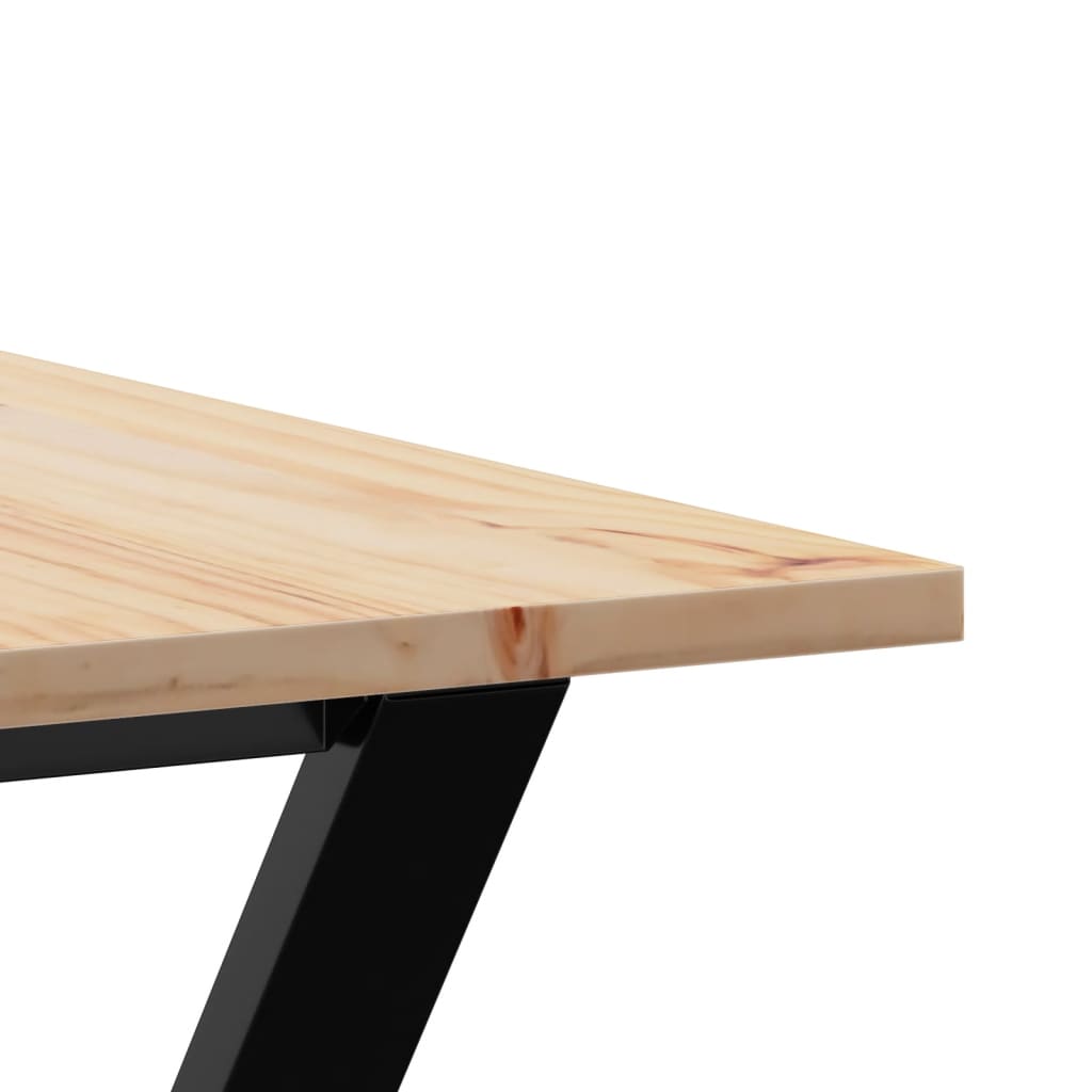 Dining table Y-frame 160x80x75 cm solid pine and steel