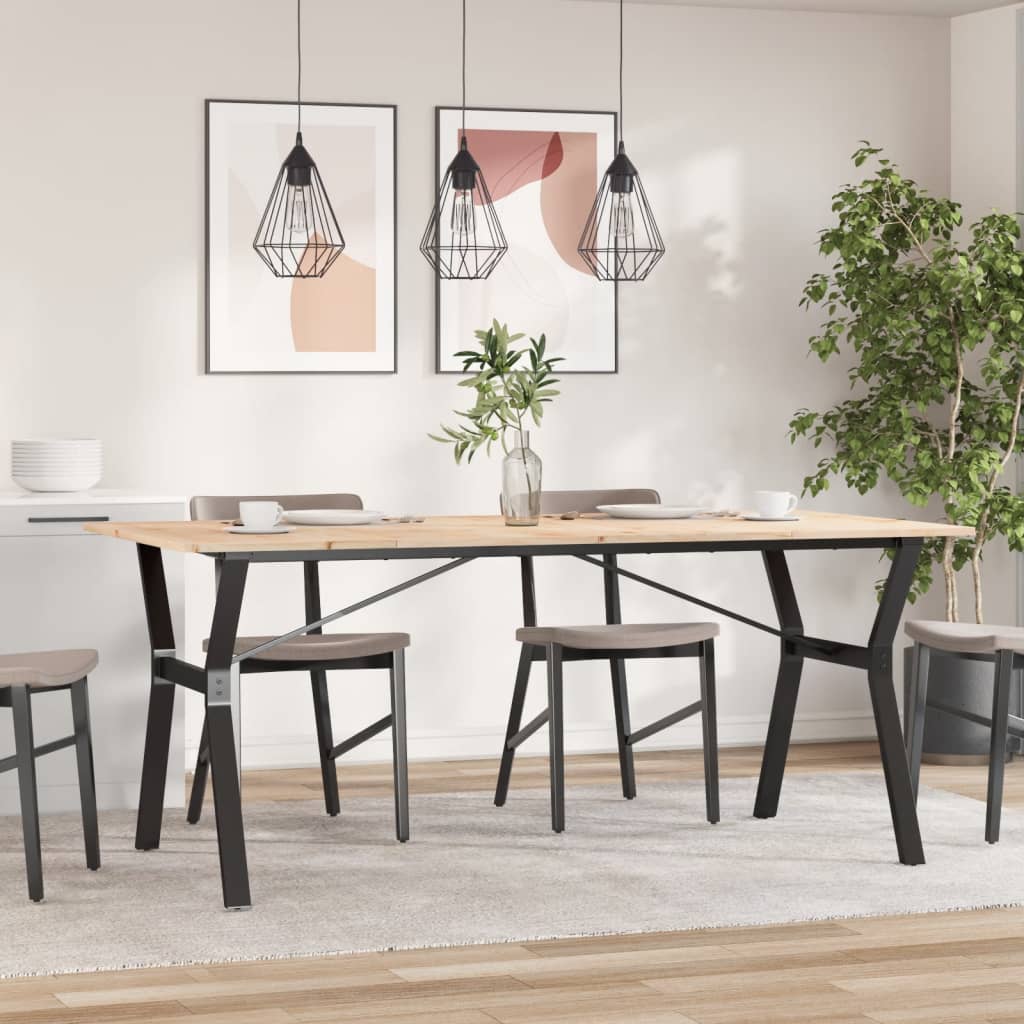 Esstisch Y-Gestell 180x90x75 cm Massivholz Kiefer und Stahl