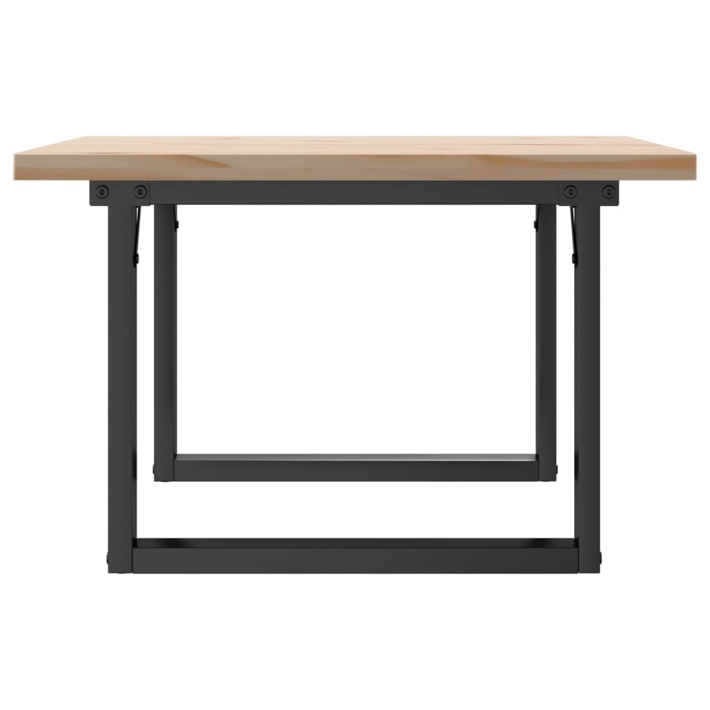 Couchtisch O-Gestell 70x70x40,5cm Massivholz Kiefer & Stahl
