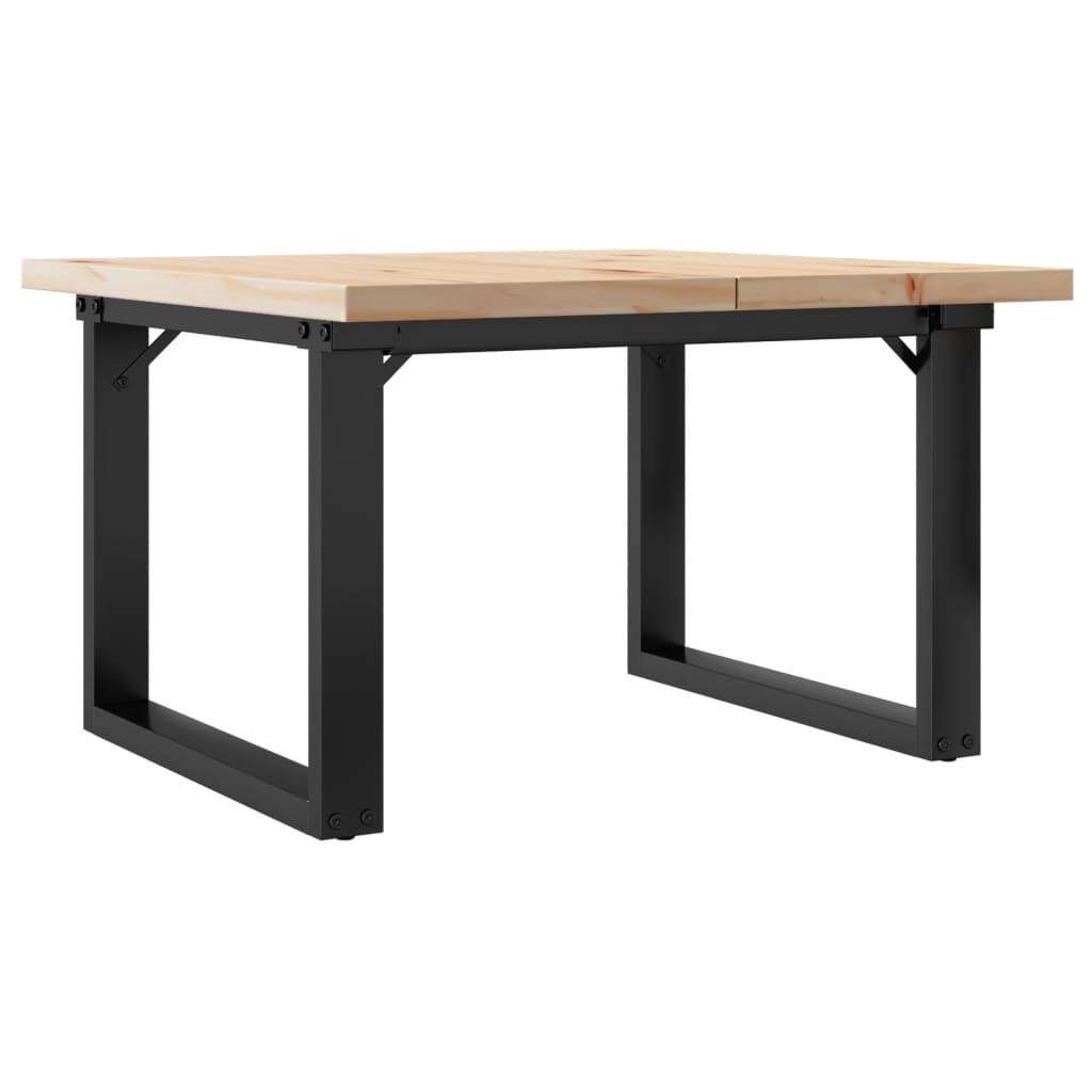 Couchtisch O-Gestell 70x70x40,5cm Massivholz Kiefer & Stahl