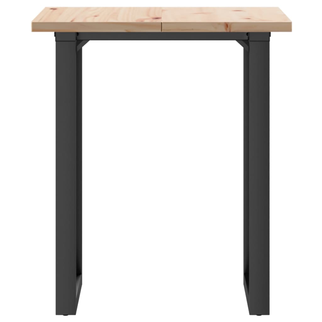 Esstisch O-Gestell 70x70x75,5 cm Massivholz Kiefer & Stahl
