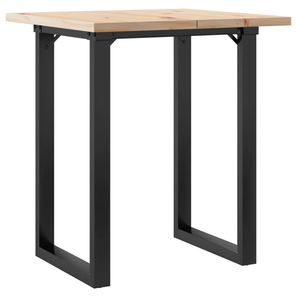 Esstisch O-Gestell 70x70x75,5 cm Massivholz Kiefer & Stahl