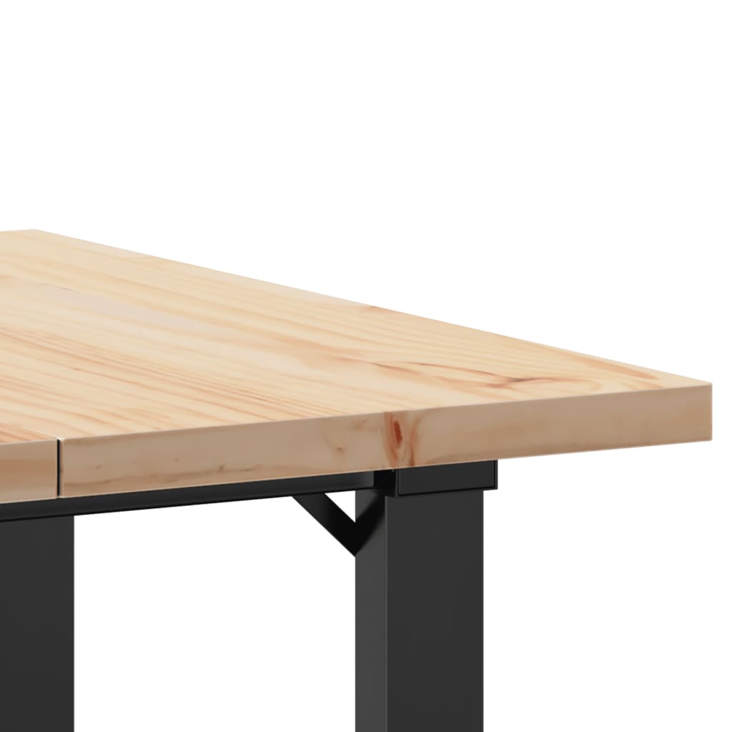 Esstisch O-Gestell 70x70x75,5 cm Massivholz Kiefer & Stahl