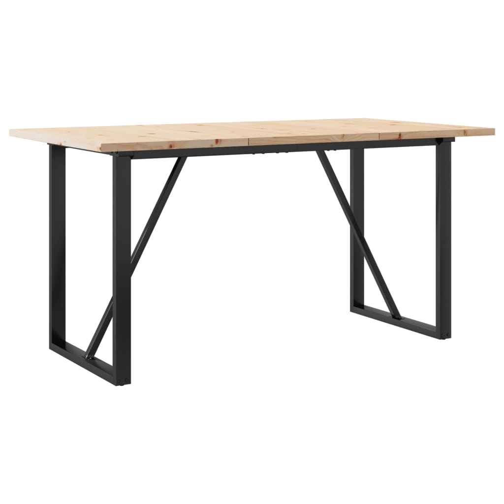 Esstisch O-Gestell 140x80x75,5 cm Massivholz Kiefer & Stahl