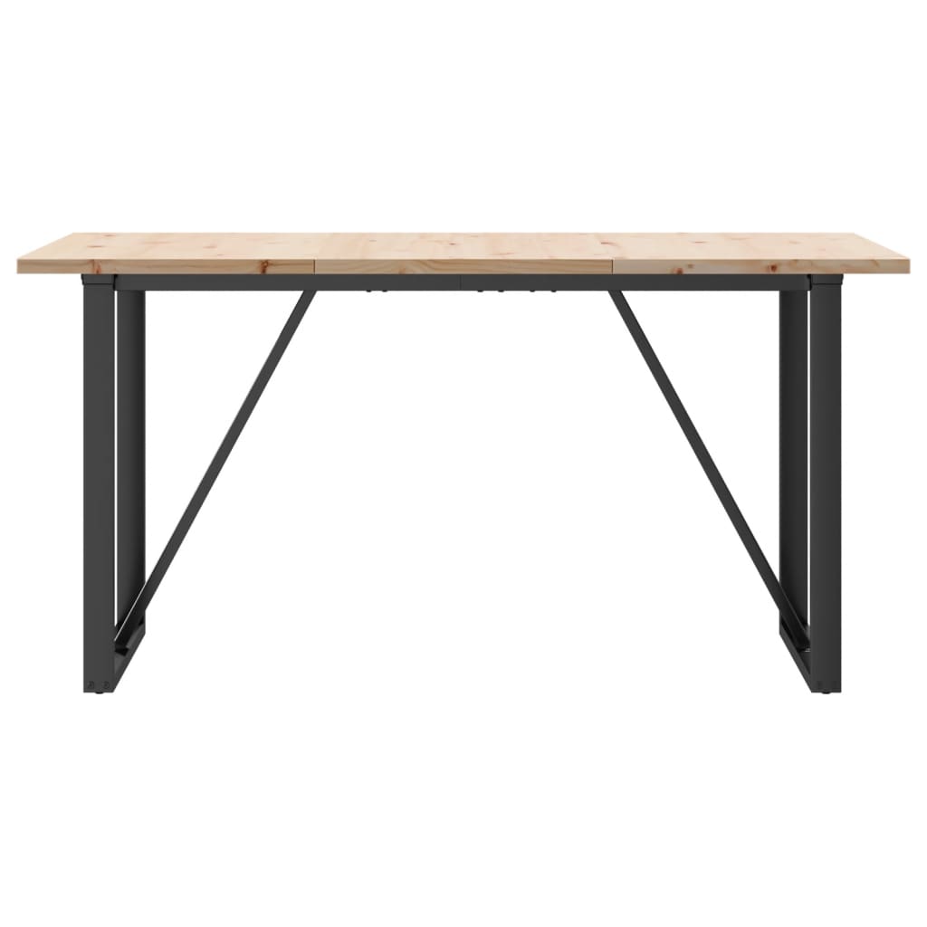 Esstisch O-Gestell 140x80x75,5 cm Massivholz Kiefer & Stahl
