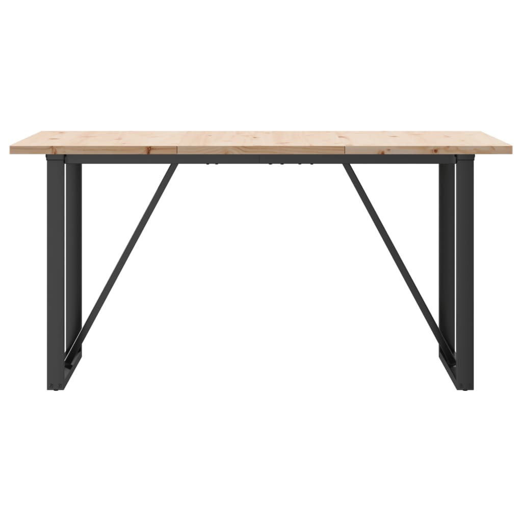 Esstisch O-Gestell 160x80x75,5 cm Massivholz Kiefer & Stahl