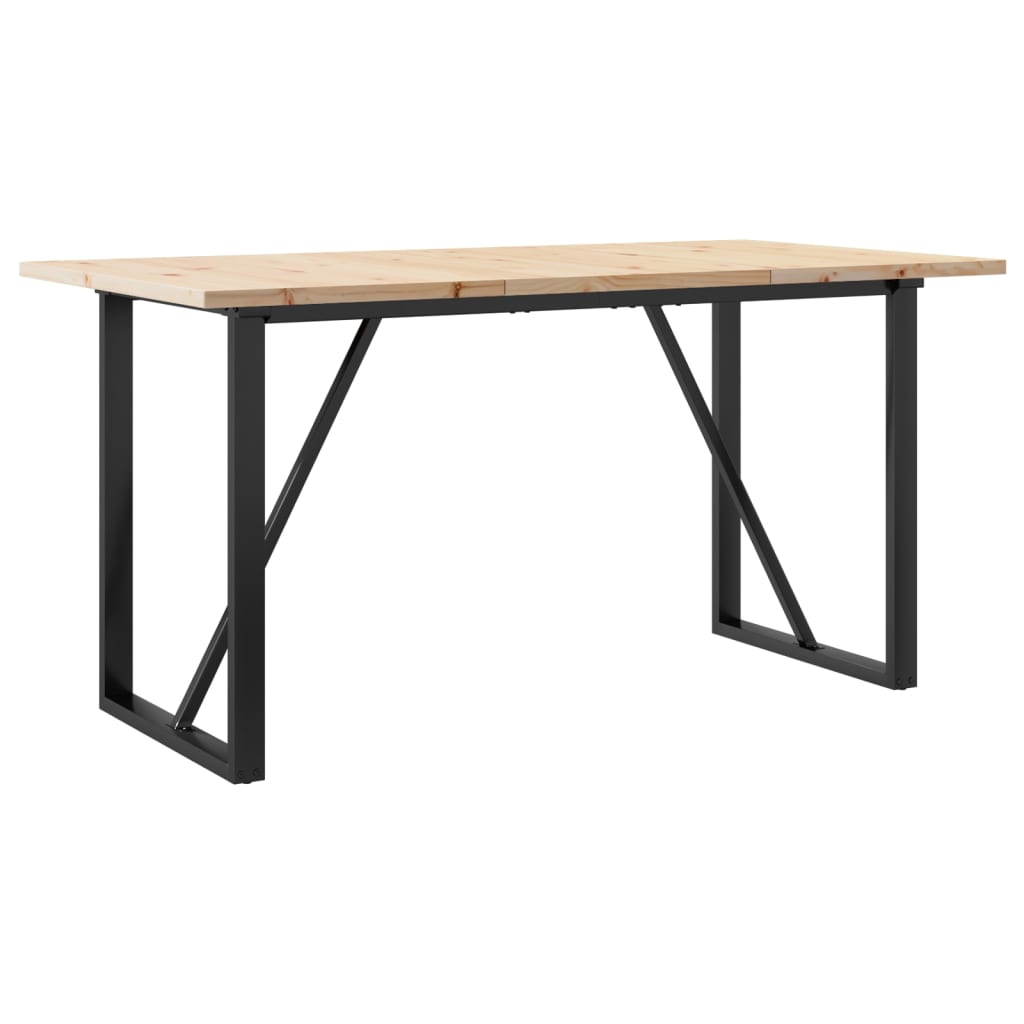 Esstisch O-Gestell 160x80x75,5 cm Massivholz Kiefer & Stahl