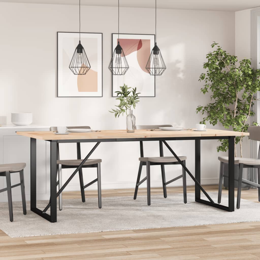 Esstisch O-Gestell 200x100x75,5cm Massivholz Kiefer & Stahl