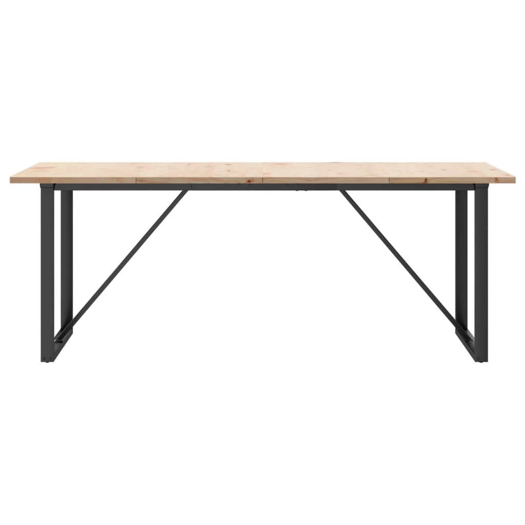 Esstisch O-Gestell 200x100x75,5cm Massivholz Kiefer & Stahl