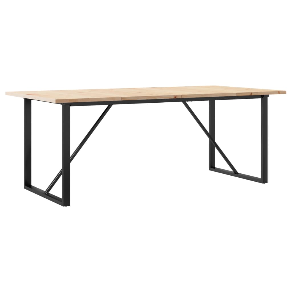 Esstisch O-Gestell 200x100x75,5cm Massivholz Kiefer & Stahl