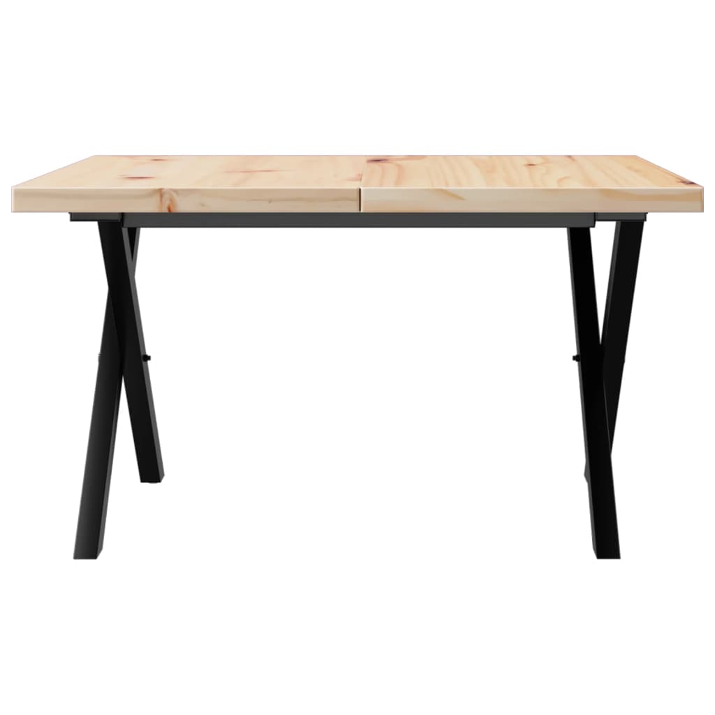 Couchtisch X-Gestell 60x60x40,5cm Massivholz Kiefer & Stahl