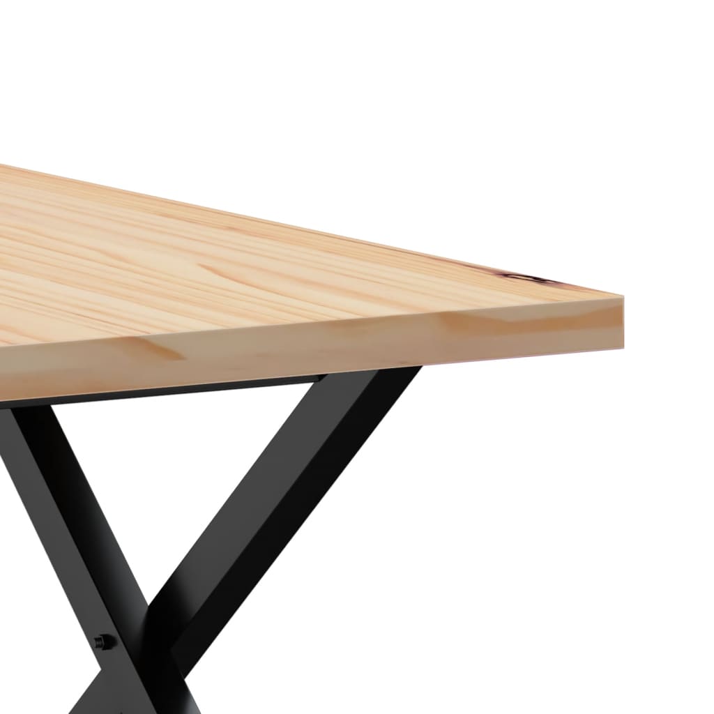 Couchtisch X-Gestell 60x60x40,5cm Massivholz Kiefer & Stahl