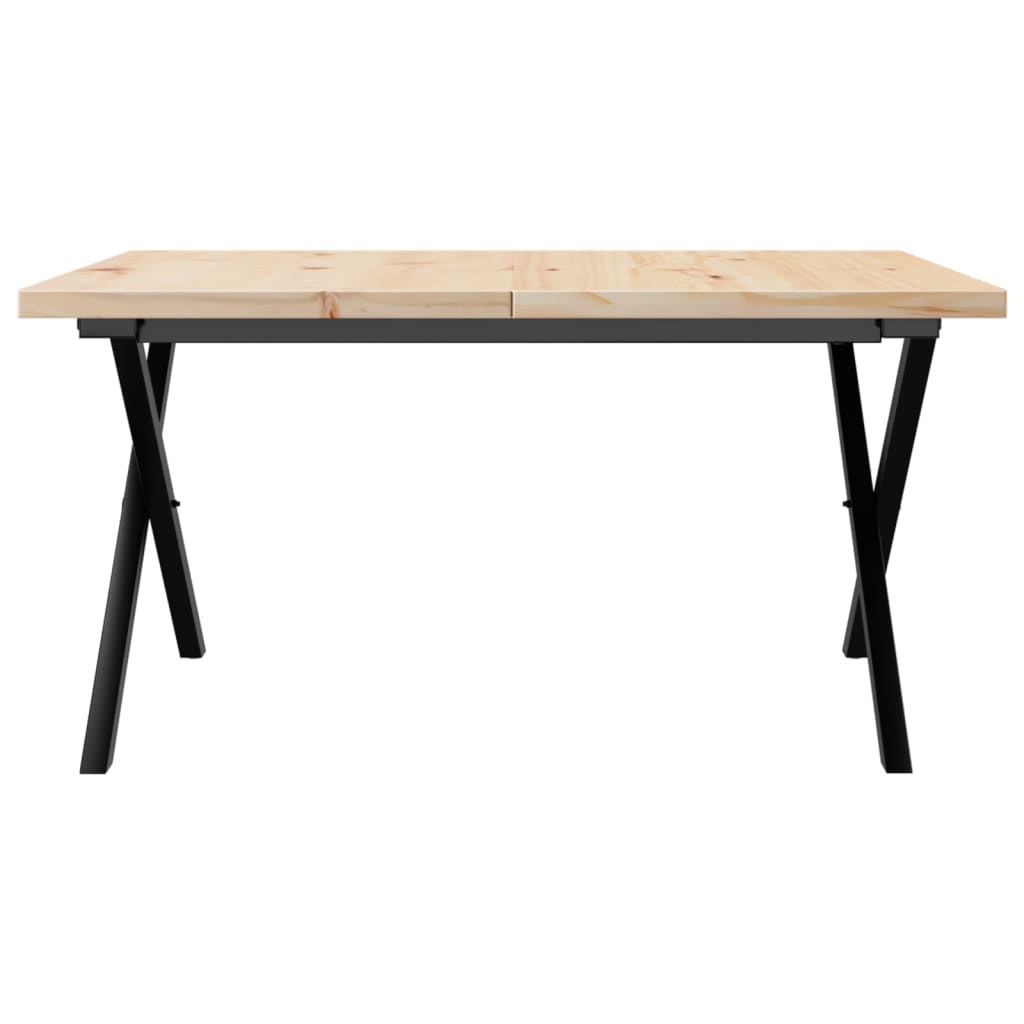 Couchtisch X-Gestell 90x90x45,5cm Massivholz Kiefer & Stahl