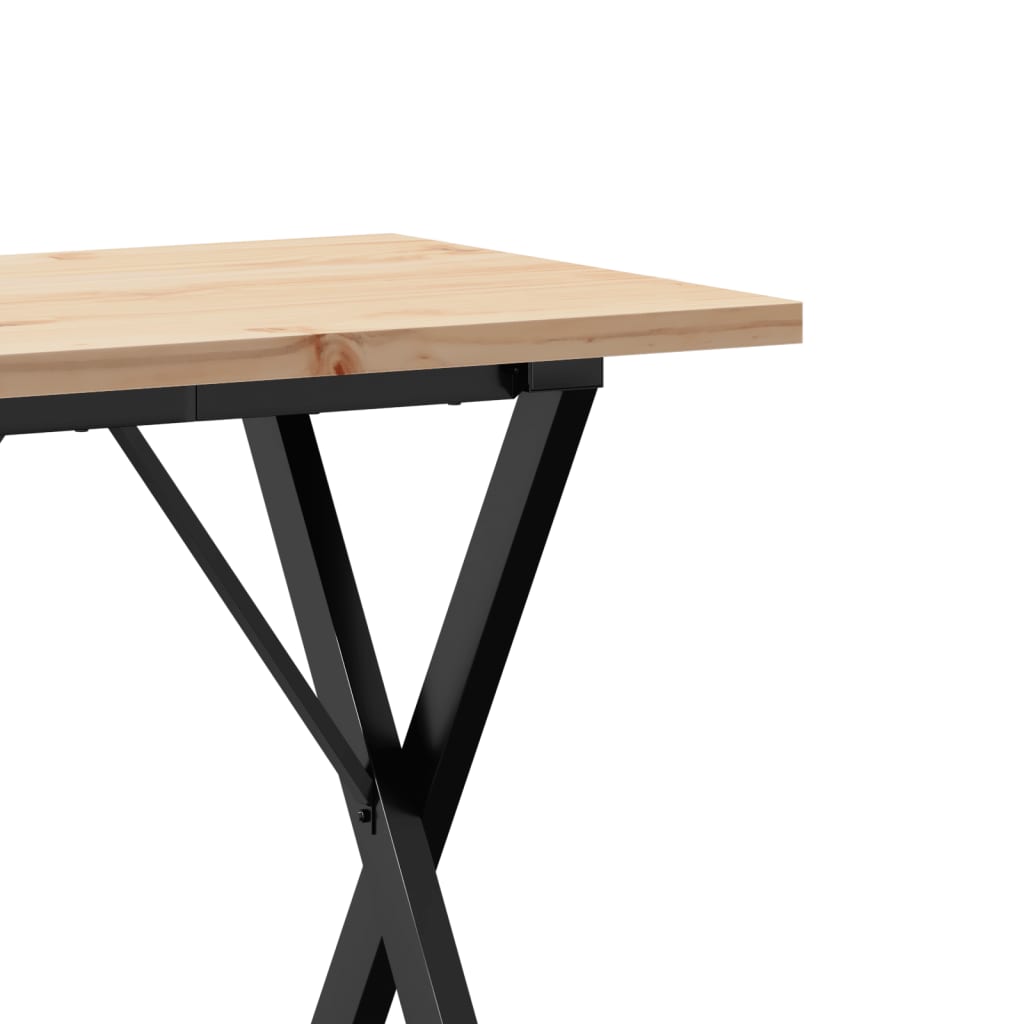 Esstisch X-Gestell 80x50x75,5 cm Massivholz Kiefer & Stahl