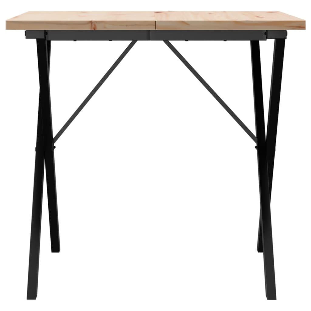Esstisch X-Gestell 90x90x75,5 Massivholz Kiefer und Stahl