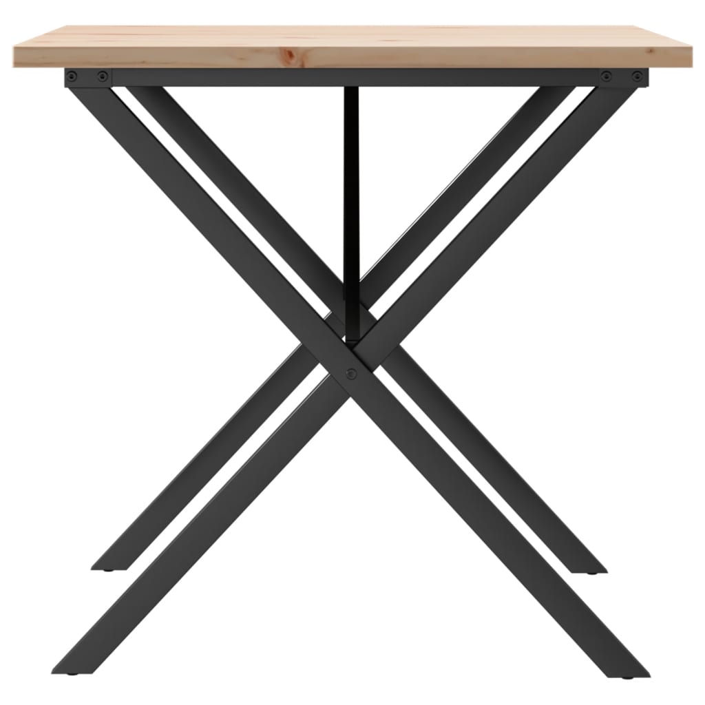 Esstisch X-Gestell 90x90x75,5 Massivholz Kiefer und Stahl