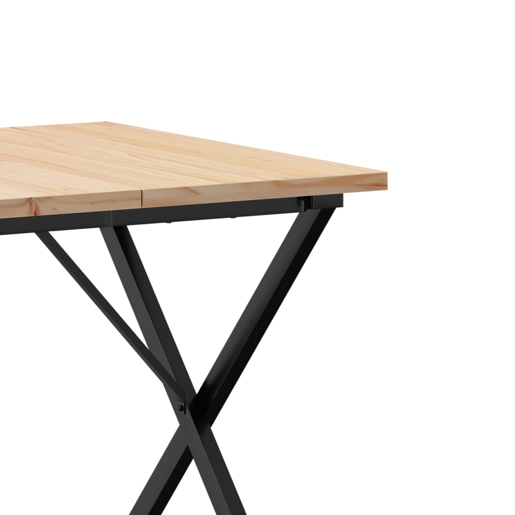Esstisch X-Gestell 90x90x75,5 Massivholz Kiefer und Stahl