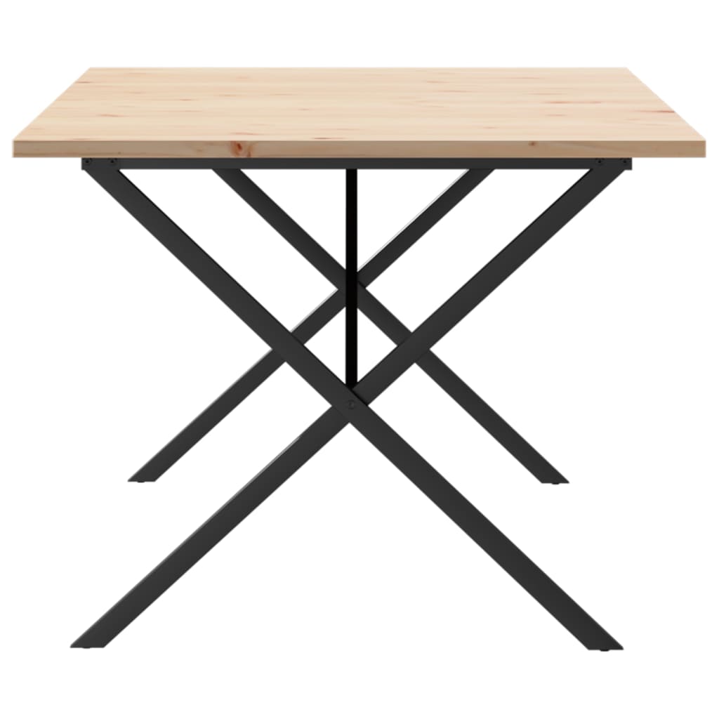 Esstisch X-Gestell 200x100x75,5cm Massivholz Kiefer & Stahl