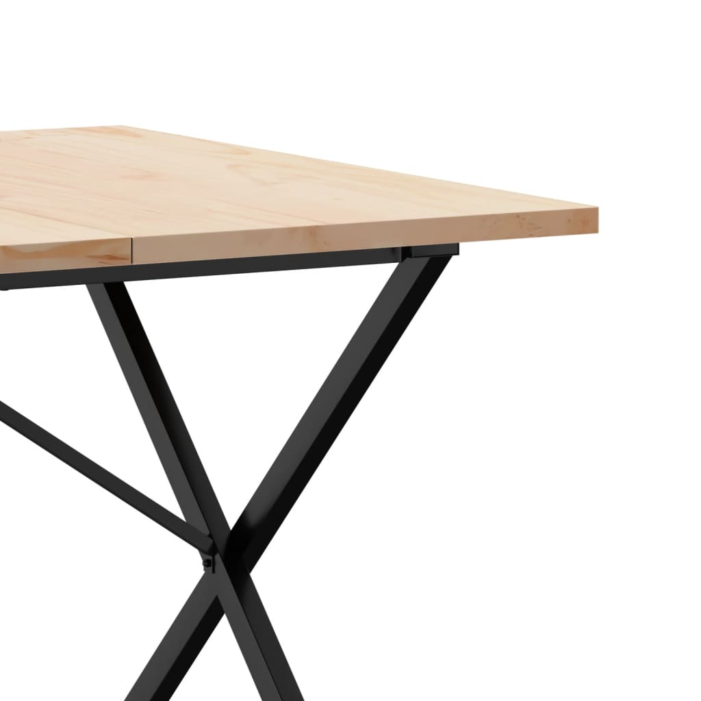 Esstisch X-Gestell 200x100x75,5cm Massivholz Kiefer & Stahl