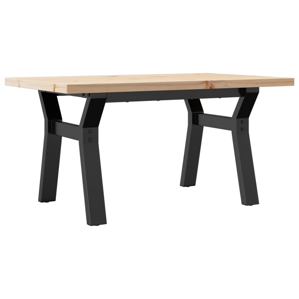Couchtisch Y-Gestell 80x50x40,5cm Massivholz Kiefer & Stahl