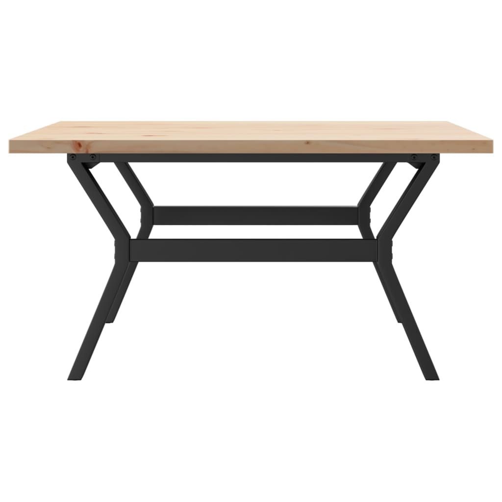 Couchtisch Y-Gestell 90x90x45,5cm Massivholz Kiefer & Stahl