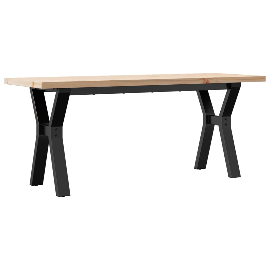 Couchtisch Y-Gestell 110x40x45,5 cm Massivholz Kiefer Stahl