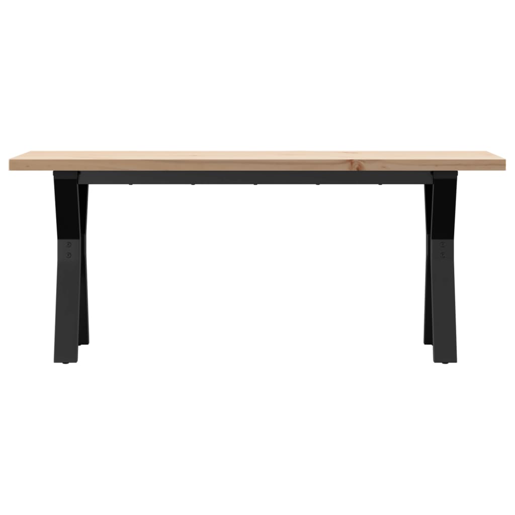 Couchtisch Y-Gestell 110x40x45,5 cm Massivholz Kiefer Stahl