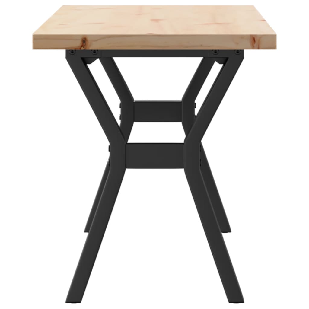 Couchtisch Y-Gestell 110x40x45,5 cm Massivholz Kiefer Stahl