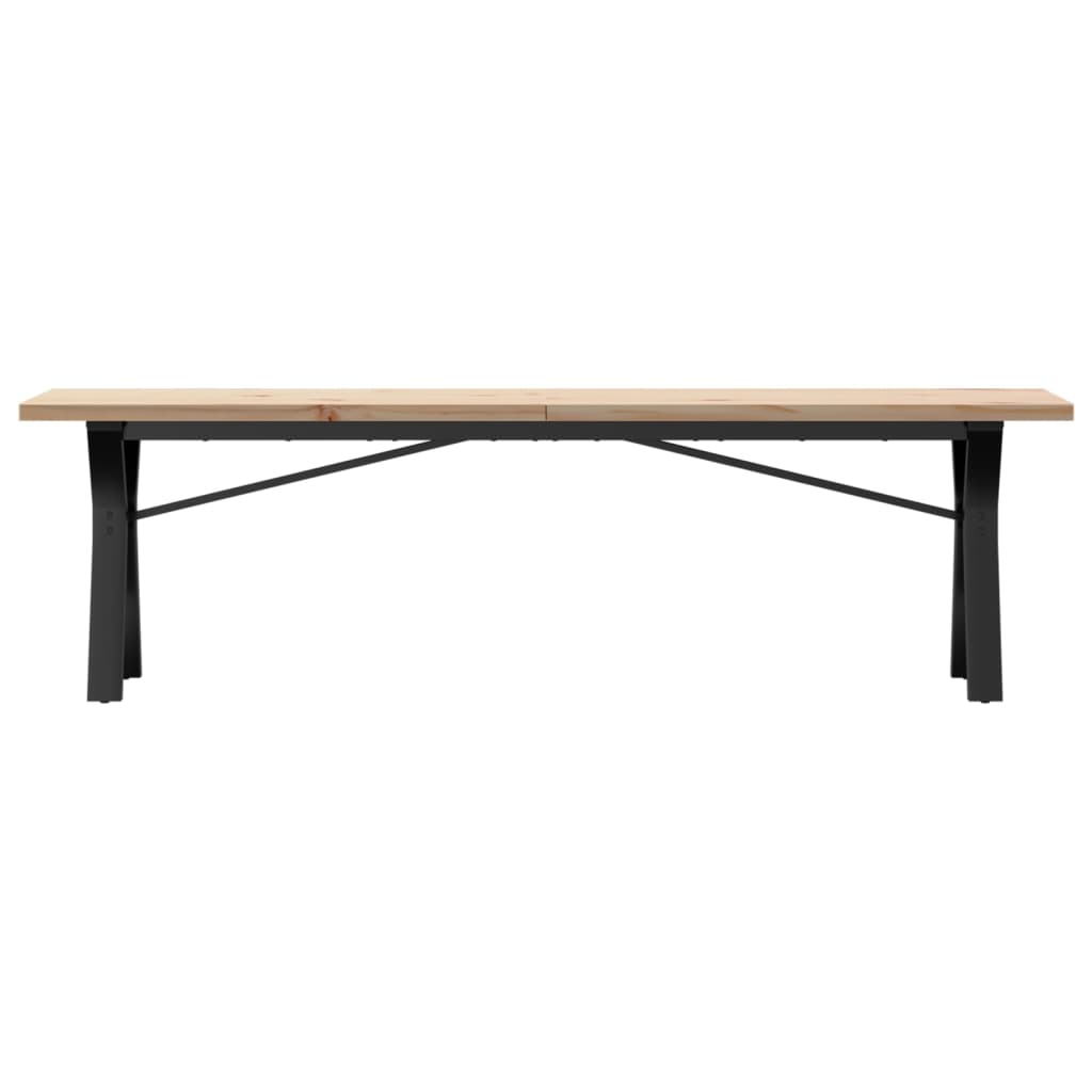 Couchtisch Y-Gestell 160x40x45,5 cm Massivholz Kiefer Stahl