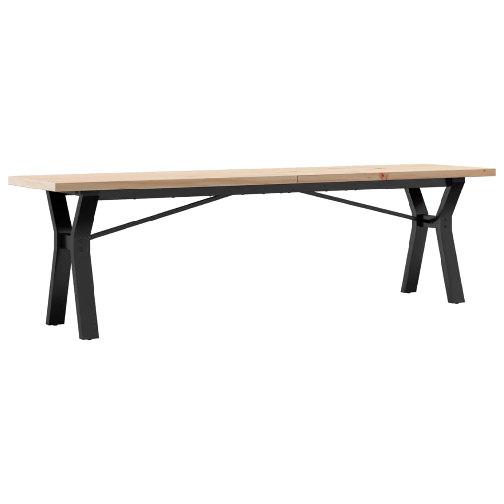 Couchtisch Y-Gestell 160x40x45,5 cm Massivholz Kiefer Stahl