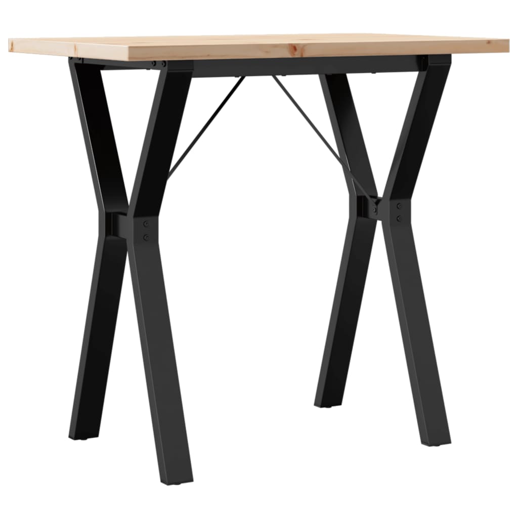 Esstisch Y-Gestell 80x50x75,5 cm Massivholz Kiefer & Stahl