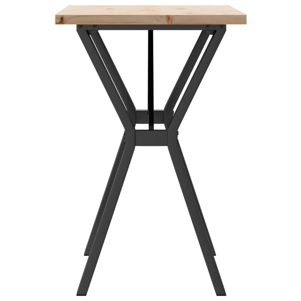 Esstisch Y-Gestell 80x50x75,5 cm Massivholz Kiefer & Stahl