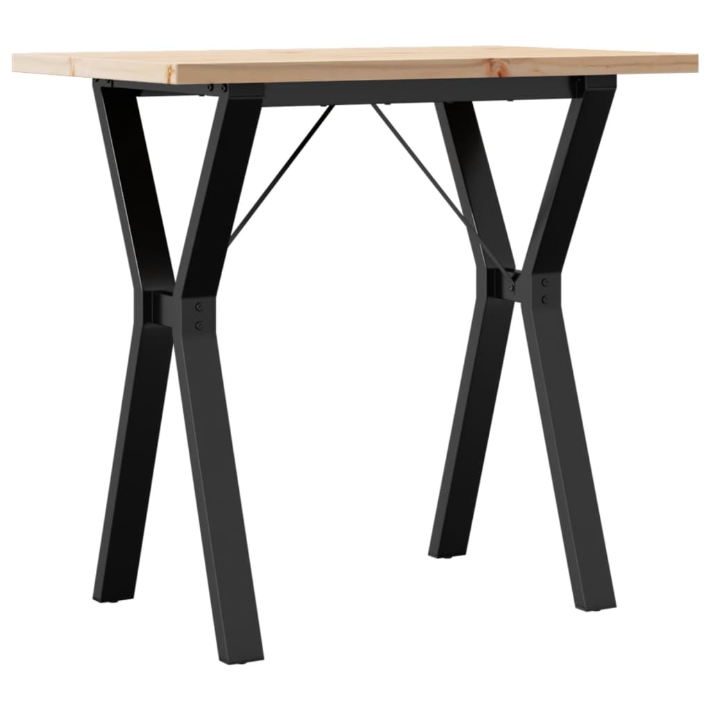 Esstisch Y-Gestell 80x50x75,5 cm Massivholz Kiefer & Stahl