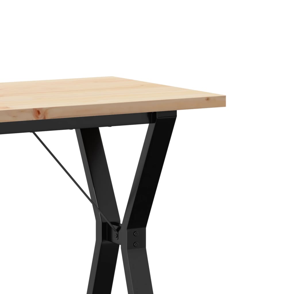 Esstisch Y-Gestell 80x50x75,5 cm Massivholz Kiefer & Stahl