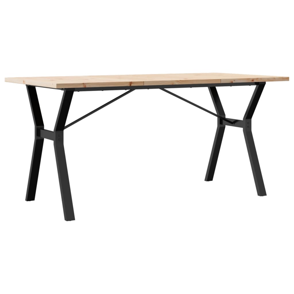 Esstisch Y-Gestell 140x80x75,5 cm Massivholz Kiefer & Stahl