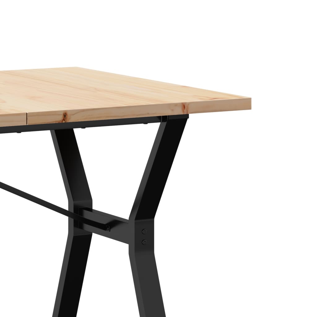 Esstisch Y-Gestell 160x80x75,5 cm Massivholz Kiefer & Stahl