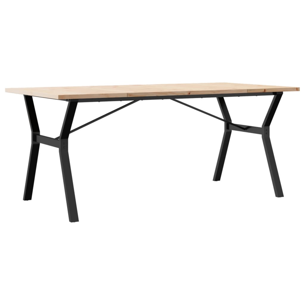 Esstisch Y-Gestell 180x90x75,5 cm Massivholz Kiefer & Stahl