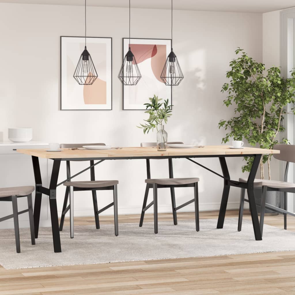 Esstisch Y-Gestell 200x100x75,5cm Massivholz Kiefer & Stahl