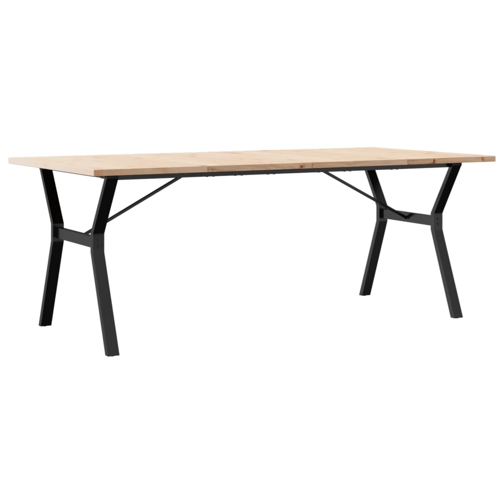 Esstisch Y-Gestell 200x100x75,5cm Massivholz Kiefer & Stahl