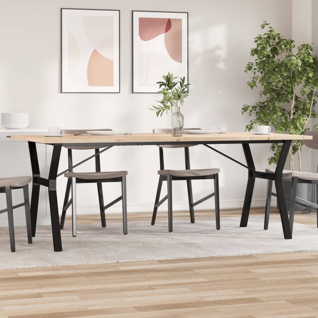Esstisch Y-Gestell 200x100x75,5cm Massivholz Kiefer & Stahl