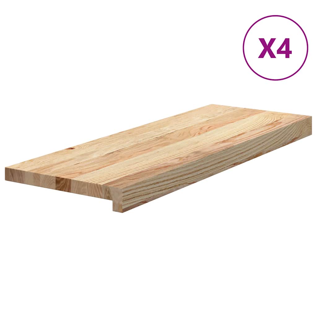 Stair treads 4 pcs. Untreated 70x25x2 cm solid oak wood
