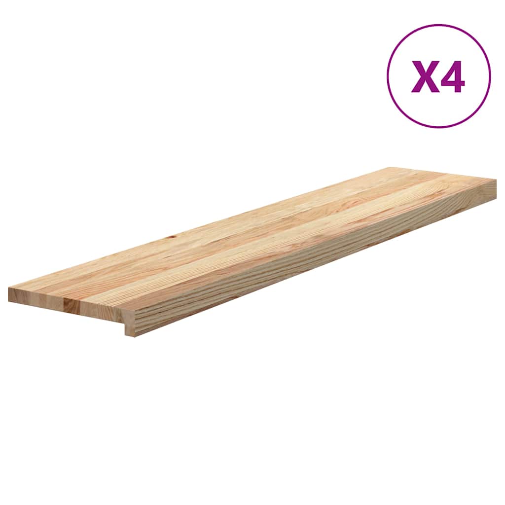 Stair treads 4 pcs. Untreated 120x25x2 cm solid oak wood