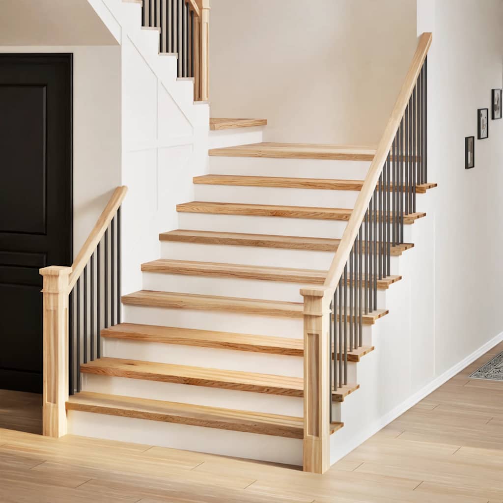 Stair treads 4 pcs. Untreated 120x25x2 cm solid oak wood