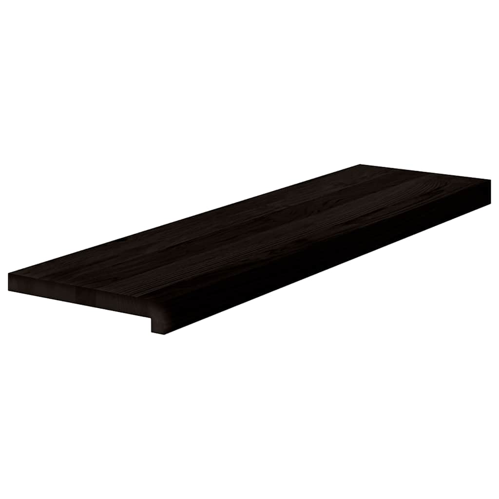 Treppenstufen 2 Stk. Dunkelbraun 90x30x2 cm Massivholz Eiche