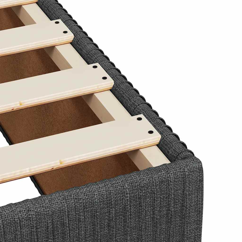 Bettgestell ohne Matratze Dunkelgrau 120x190 cm Stoff
