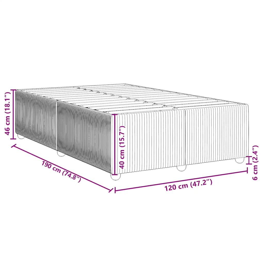 Bettgestell ohne Matratze Dunkelgrau 120x190 cm Stoff