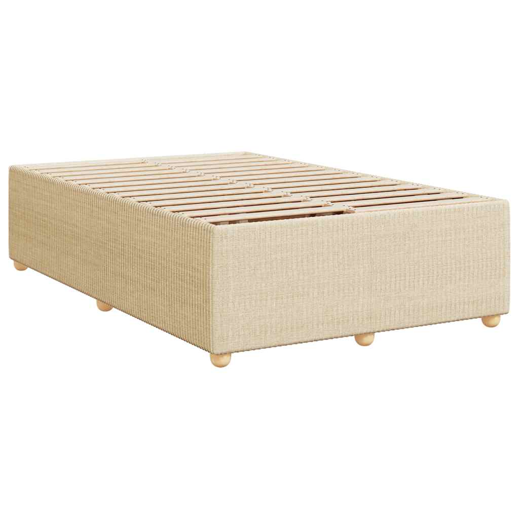 Bettgestell ohne Matratze Creme 120x190 cm Stoff